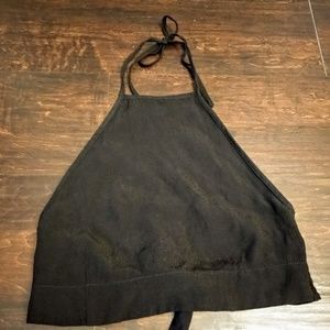 Tie back halter crop top